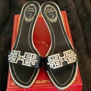 Elegant Rene Caovilla jeweled design 39.5 9 9.5 stunning lacquer heel worn 2x